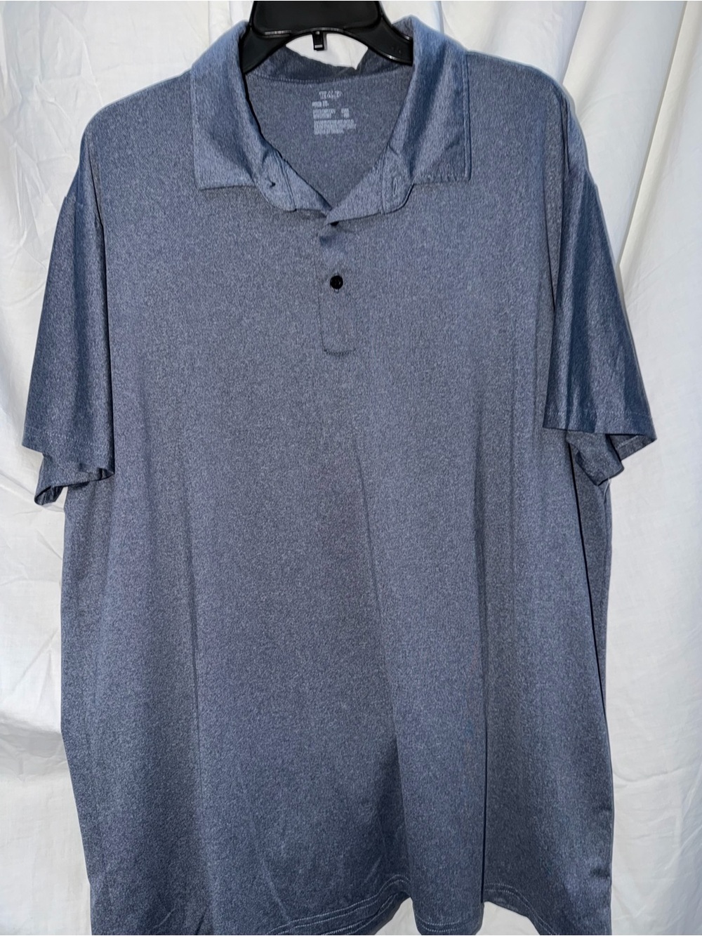 Gap Men's Heather Blue Polo Shirt - Short Sleeve Performance